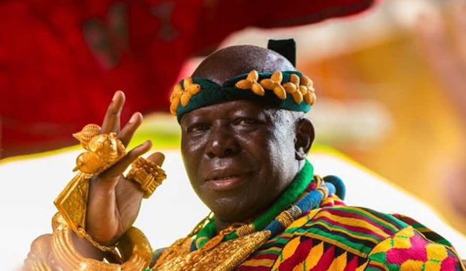 Otumfuo Osei Tutu, the King of the Ashanti Kingdom, touring the Ashanti Kingdom,